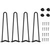 WINSOON Gambe per Tavolo Ferro 41CM: Set di 4 Piedini per Mobili Nero Smergliato per la Protezione del Pavimento - Gambe per Mobili per Tavolini Scrivania ad Angolo Divano Piedi per Tavolo