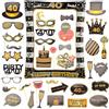 AIYONG Cornice per Foto 40° Compleanno, 36 Pezzi 40° Set di Oggetti Scena per Foto di Compleanno, Unisex Cornice Gonfiabile per Feste, per Festa Gadget 40 Anni Feste, Photo Booth Accessori DIY