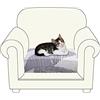 Jaotto Copriseduta Divano Elasticizzato 1 Posto,Fodera Copricuscini Divano Elasticizzato Universale,Jacquard Coprisedile per Divano Lavabile,Copricuscino Divano con Penisola(1 Allargata,Linea Bianca)