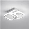Pheashine Lampada da Soffitto a LED 22W Plafoniera LED Soffitto Moderna Quadrata Bianca in Acrilico 220V per Soggiorno 24cm Luce Bianca Fredda 6500K