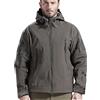 FREE SOLDIER Giacche Militari Softshell da Uomo Fodera in Pile da Esterno Giacca Antivento Impermeabile con Cappuccio Giacche tattiche Calde Multitasche per Escursioni di Caccia (Grigio,2XL)