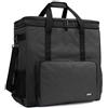 CURMIO Doppio Strato Borsa da trasporto per case per computer desktop, tastiera, cavo e mouse, cuffie, borsa da viaggio a tracolla per computer e accessori, Nero