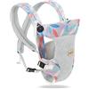 SONARIN Marsupio Neonati Leggero Traspirante,4-in-1 3D Air Mesh Portantina Ergonomico Multifunzione Porta Bambino,Regolabile per Neonati e Bambini 0-36 Mesi,Tutte le Posizioni(Foglie)