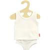 Heless 2221 Abbigliamento per Bambole in Jersey Elastico, Set di Biancheria Intima 2 Pezzi in Bianco con Maglietta e Mutandine per Bambole e Animali di Peluche di Taglia 35-45 Cm