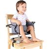 Toogel Rialzo Sedia per Bambini 6 a 36 Mesi, Seggiolone Pieghevole con Imbracatura di Sicurezza, 3 altezze, Seggiolino Pappa Alzasedia da Tavoloi con Borsa da Viaggio (Grigio)