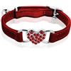 cobee Collare per gatti con ciondolo a forma di cuore con campanella, regolabile, con cintura di sicurezza, con strass, per cani di piccola taglia (rosso)