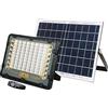 CLICLED Faro LED Solare 200W Faretto Esterno con Pannello Solare Indicatore di carica Alluminio Luce Fredda Emergenza Giardino