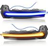 Asasytal Indicatori di Direzione a LED dinamici, Una Coppia di Indicatori di Direzione per Specchietti Retrovisori laterali Ambra Per Au-di A3 8V, S3 8V, RS3 8VA 2013-2020, Blu e Giallo, 2 Pezzi