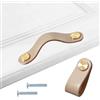 HY HUIJUN Pomelli e Maniglie in Pelle per Mobili - 4 Pezzi per Cassetti, Armadi - Squisiti Accessori per la Decorazione di Mobili