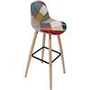 HOME DECO FACTORY - Sgabello da bar, motivo: Patchwork Riga, in legno, set di 2