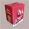 LUCGEL 10 Pz Scatola per Confezione Regalo Natale Porta Panettone Bottiglia Valigetta Piccola Cartoncino Rosso grafica Babbo Natale Cubotto 280x200H350mm