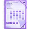 Raylu Paper® - Cartella classificatrice con anelli trasparenti A4 da 90 micron e busta con chiusura adesiva, coperchio personalizzabile. Cartella di buste 100% biodegradabile (50 custodie, viola)