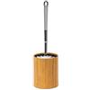 Relaxdays Portascopino WC da Bagno, HxLxP: 33 x 10,4 x 10,4 cm, Spazzola Setole in Plastica e Manico Acciaio, Naturale, Bambú, Marrone, 10.4x10.4x33 cm