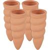 Relaxdays Set 4 Coni Irrigatori per Piante, Irrigazione a Goccia Bottiglia per Piante, 1,5 L HxD 11,5x4,5 cm, Terracotta