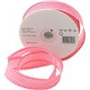 I nastri Inastri - Nastro sbieco di Cotone 25/5/ 5 mm, Rosa a Pois Bianchi 264
