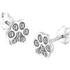 Elli Orecchini a Perno da Donna, Motivo Zampa di Animale, con Cristalli, in Argento Sterling 925