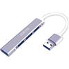 HORJOR Hub USB, 4 In 1 Adattatore USB a USB Multiporta USB Con 1 Porta USB 3.0 e 3 Porte USB 2.0, Sdoppiatore USB Dongle per MacBook Pro/Air, Laptop, iMac,iPad,Galaxy,Tastiera,Topo