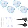 XPOOP 12Pezzi Cuffia per Meches, Cuffia Meches, Cuffia Per Capelli Strumento Per Lo Styling Dei Capelli con Uncinetto e Spazzola Coloring Hair Hook Frosting Cap Cappello Tintura Cappuccio per Capelli
