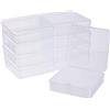 BENECREAT 10 Pack Scatola portaoggetti in plastica Trasparente con coperchi Pieghevoli per Pillole Erbe Carte Piccole Perline 9.5x9.5x3cm