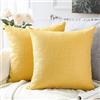 Artscope 2 Pezzi Federe Cuscini in Lino Minimalista Copricuscino Colorato per la Decorazione Domestica Soggiorno Camera da Letto Divano 50x50cm, Giallo