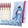 Disney Set Cancelleria Notebook Quaderno A5 Astuccio e Set Penne Disney Gadget Originale Minnie The Mandalorian Ih-oh Cancelleria Ufficio Scuola Università (Blue Eeyore)