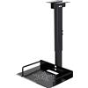 TRAWOLF Supporto per Videoproiettore Universale da Soffitto, Capacità 3,5KG, 34-56CM Regolabile, Vassoio 24x20CM, Gestione Cavi Integrata, Staffa da soffitto per proiettore per Proiettore, Videocamere, Router