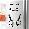 wall4stickers Sorriso Frigorifero Adesivo Divertente Vinile Wall Sticker Decalcomania Murale Cucina Fork Coltello Ristorante Bar Pub Mangiare