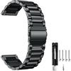 MUENShop Cinturino Orologio Metallo Acciaio Inossidabile, Nero, per Uomo e Donne Compatible con Amazfit/Huawei/Samsung/Fossil (20mm, nero acciaio)