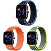 ZoRoll 3 Pezzi 20mm Cinturino per Amazfit Active 2/Active/GTR Mini/GTS 4 Mini/GTS 4/GTS 3/GTS 2e/GTS 2 Mini, Nylon Ricambio Bracciale per Amazfit GTR 42mm/Bip/Bip lite - Giallo verde+Blu Scuro+Arancia