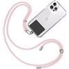 TBOC Cordino Catenella Laccio Strap Porta Cover [Rosa Chiaro] con Toppa di Fissaggio [Nero] per Telefono Cellulare da Collo - Tracolla Catenina con cordini Accessori Telefoni Universale Laccetti