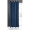 Eurofirany Rita Tenda Liscia Semplice Monocolore - 8 Occhielli Moderni, Camera da Letto, Soggiorno, Salone, cameretta dei Bambini, 1 Pezzo, Poliestere, Blu Scuro, 140x250 cm
