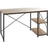HAKU Scrivania rovere, nero, Metallo, truciolato - Dim. L 120 cm x A 74 cm x P 60 cm, Stile Moderno