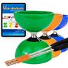 Juggle Dream Carousel Diabolo Set - con ASSE a Triplo Cuscinetto a Sfera + Bacchette in Alluminio e Video di Apprendimento Online - Giocoleria (Verde)