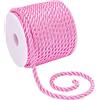 PH PandaHall 5mm Corda Intrecciata in Poliestere Cordino Decorativo Ritorto, 18m Rosa Corda Decorativa Intrecciata a 3 Strati per Decorazioni per la Casa Avvolgimento Regalo Natale Fai Da Te