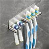 Gsocel Porta Testine Spazzolino Elettrico Parete Portaspazzolino Acciaio Inox per 6 Testine di Spazzolino Portaspazzolini da Bagno Adesivo Senza Foratura Argento