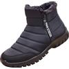 GILKUO Stivali da Neve Uomo Scarpe Stivaletti Invernali Impermeabili Pelliccia Doposci Stivaletto con Cerniera Inverno Nero Taglia 45