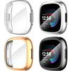 Suoman Diruite 4 Pezzi Cover per Fitbit Versa 4/Sense 2 Custodia Protettiva, HD Clear Protezione Totale Ultra Sottile TPU Pellicola Protettiva[Resistente Graffi]