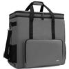 CURMIO Doppio Strato Borsa da trasporto per case per computer desktop, tastiera, cavo e mouse, cuffie, borsa da viaggio a tracolla per computer e accessori, Grigio