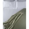 LENZUOLISSIMI - Lenzuolo Matrimoniale Queen in Raso di Cotone Satin 300 Fili 240x290 cm Made in Italy - Verde Salvia