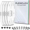 PLEXICLICK® Italia Porta Targa Auto - Senza cornice invisibile - Portatarga Auto Anteriore Posteriore - Portatarga Trasparente - Cura del veicolo - Targhe intercambiabili auto