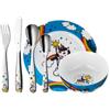 WMF Set posate bimbini Unicorno in Acciaio Inox 18/10 Cromargan, set 6 pezzi con Tazza, Piatto, Coltello, Forchetta, Cucchiaio e Cucchiaino