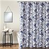 Lush Decor Shower Curtain-Fabric Floral Print Design, x 72", Blue Cynthia Jacobean-Tenda da Doccia in Tessuto con Stampa Floreale, 183 x 183 cm, Blu, Poliestere, 72 X 72