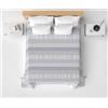 HomeLife Copriletto Matrimoniale Estivo Cotone Piquet 100% Made In Italy - Fresca Coperta Matrimoniale Cotone, Leggera e Traspirante per l'Estate con Elegante Fantasia Tribale - Grigio, 260x280