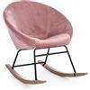 KONTE.DESIGN Poltrona a Dondolo ANNIKA Rosa Antico