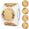 UGBO Etichette Adesive Adesivi Handmade Rotonde Etichette per Barattoli di Marmellata Cucina da 5 cm, Baking Sticker Kraft Adesivi Chiudipacco Rotolo Etichette Adesive Piccole 500 Pezzi