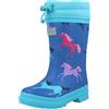 Hatley Sherpa Lined Printed Wellington Rain Boots Gummistiefel, Barca della Pioggia, Prancing Horses, 30 EU