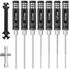 Craznick Set di utensili per cacciavite esagonale RC 0,9 mm, 1,27 mm, 1,3 mm, 1,5 mm, 2,0 mm, 2,5 mm, 3,0 mm, kit di cacciaviti a brugola esagonale e kit di strumenti chiave per auto RC