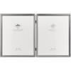 Lawrence Frames 11580D Cornice portafoto doppia, in peltro anticato, 20 x 25 cm, modello con bordo perlinato