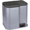 CURVER DUO PEDALBIN cestino per la raccolta differenziata argento/grigio scuro