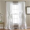 Lush Decor, Serena, tenda a pannello singolo, 137 cm x 241 cm (L x L), bianca, design floreale con volant, per camera da letto, soggiorno, sala da pranzo, decorazione vintage glam stile fattoria